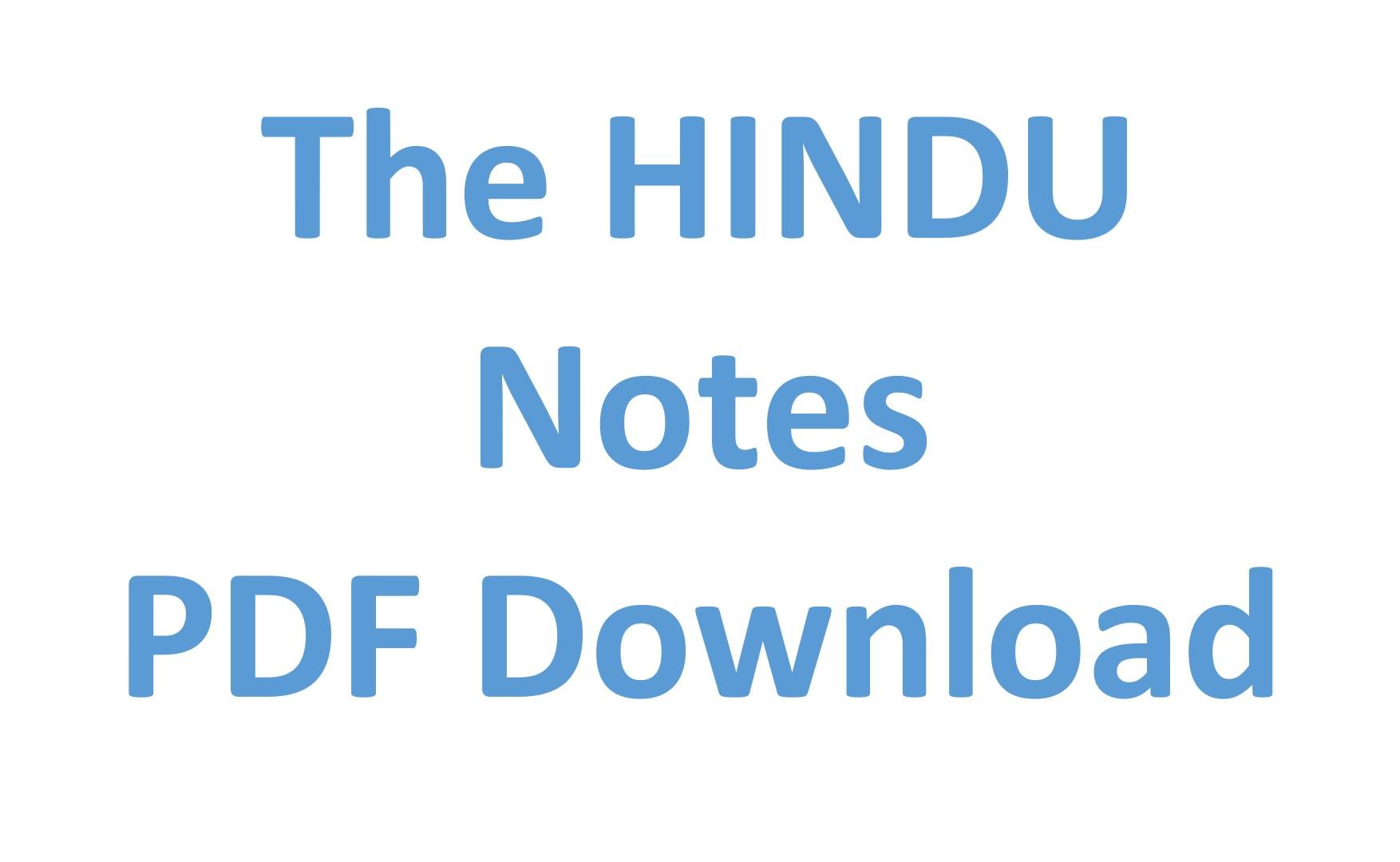 The HINDU Notes PDF Download